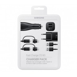 Pachet Incarcare Samsung (car adapter, travel adapter, data cable combo), Black, EP-U3100WBEGWW
