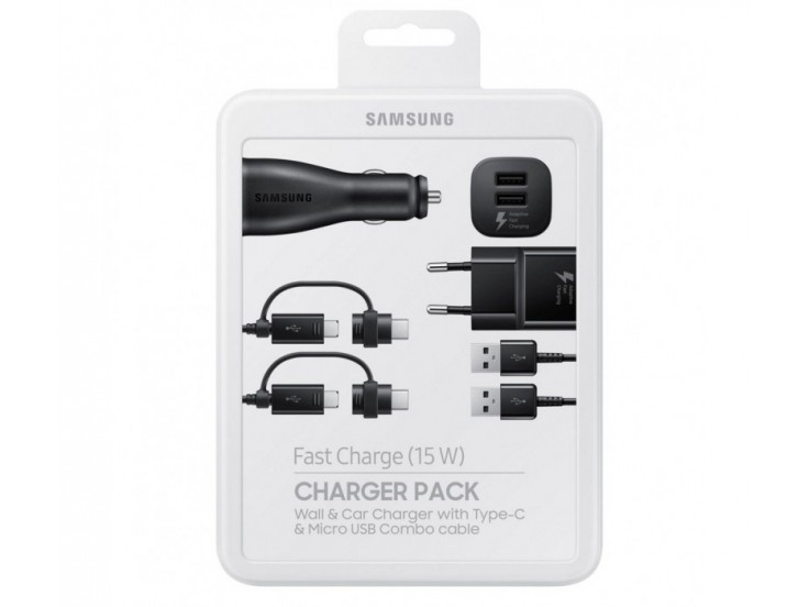 Pachet Incarcare Samsung (car adapter, travel adapter, data cable combo), Black, EP-U3100WBEGWW