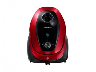 Aspirator cu sac Samsung VC07M25E0WB, 2.5 l, 750 W, Tub telescopic, Accesorii 2 in 1, Rosu