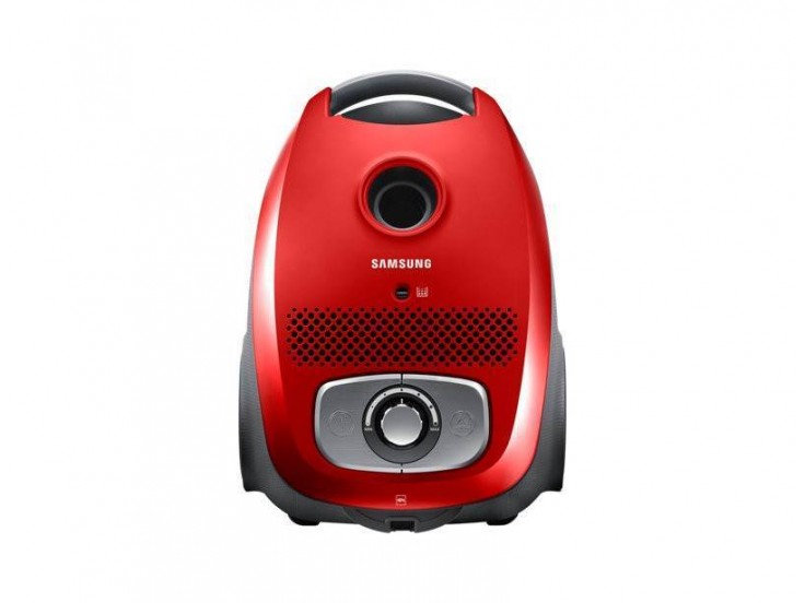 Aspirator cu sac Samsung VC07RVNJGRL, 3l, 750 W, Control putere, Accesorii 3 in 1, Rosu