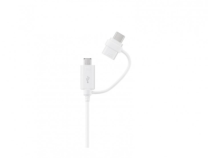 Cablu de date/incarcare Samsung, combo, Micro Usb, Type-C, White, EP-DG930DWEGWW