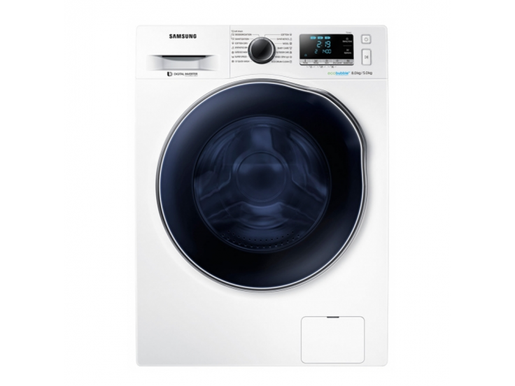 Masina de spalat cu uscator Samsung WD80J6A10AW, 1400 RPM, 8kg spalare, 5kg uscare, Eco Bubble, Motor Digital Inverter