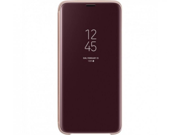 Husa Clear View Standing Cover Samsung Galaxy S9, Gold