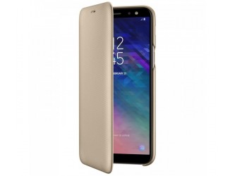 Husa Flip Wallet Samsung Galaxy A6 Plus (2018), Gold